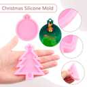 Christmas Ornaments Silicone Molds Christmas Tree Gift Bag Hat Keychain Molds Christmas Light Bulb Cane Keychain Resin Molds for Christmas Decoration Handmade DIY Epoxy Craft Set of 8