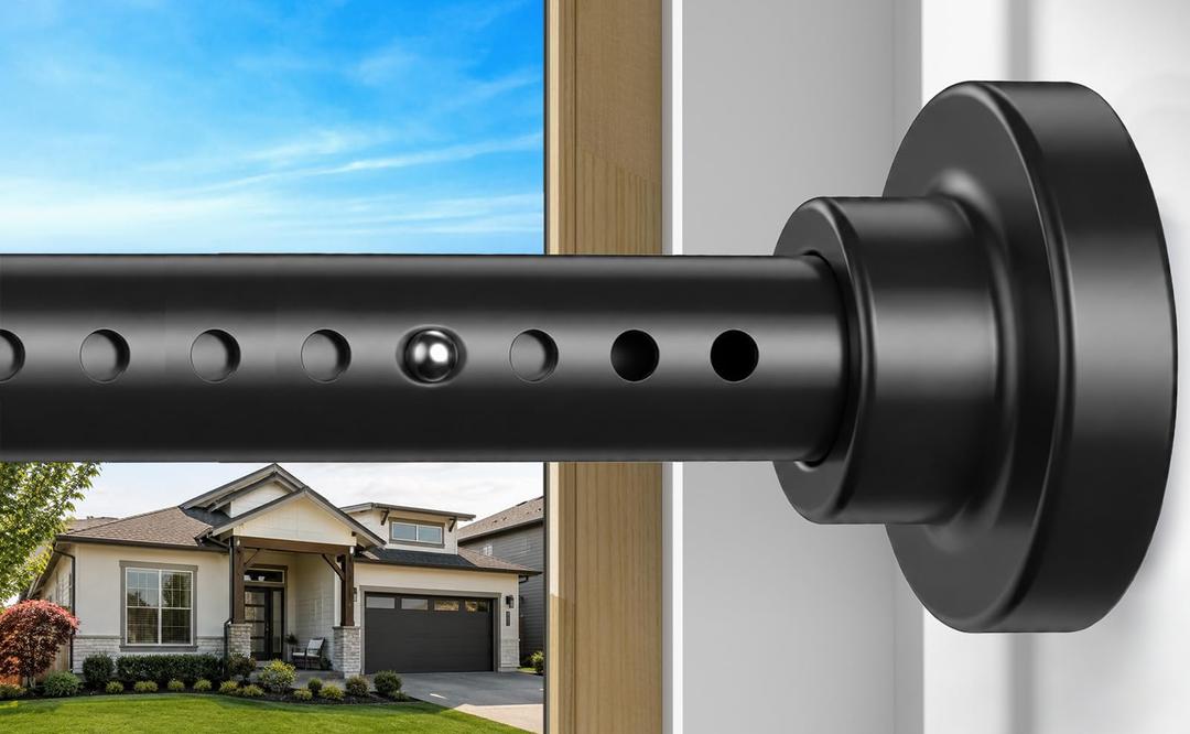 Tension Curtain Rod Black Tension Rod 40 to 78 Inch Spring Curtain Rods Non Slip Tension Rods 1pcs For Windows No Drilling Adjustable Tension Rods of Curtains Window Closet Kitchen Wardrobe