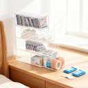 Large Bandage Storage Organizer with Lid Acrylic Bandaid Storage Container with 4 Clear Drawers for Home Medicine Cabinet Office School Use Bandages Organizers for Elastic Bandage Wrap Swabs
