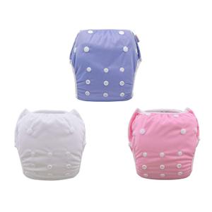 ALVABABY Swim Diapers 3pcs Reuseable Washable & Adjustable for Swimming Lesson & 0-2 Years Purple White Pink 3SWB17 (Small (Pack of 3))