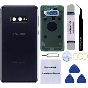 Rear Back Glass Replacement for Samsung Galaxy S10e 5.8inches with Reparing Toolkit and Pre-Installed Camera Lens (Prism Black)