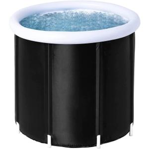 Portable Foldable Inflatable Ice Bath,Large Freestanding Soaking Bath Tub for Adults,Separate Family Bathroom SPA Tub,Folding BathTub for Adult,Ideal for Hot Bath Ice Bath (Alloy bracket 80x75cm)