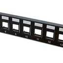 C2G Legrand 16 Port Patch Panel, Ethernet Keystone Panel with Blank 1U Keystone, Keystones for Ethernet Cables Work with Snap-in Jack, Including Cat6, Black, 1 Count, C2G 03858