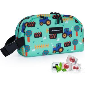 Cerbonny Freezable Cooler Bag for Work, School, Travel - Insulated, Fit for Yogurt, 3+ (Green Vehicle)