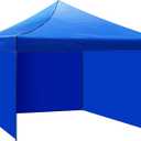 10x10 Canopy Replacement Top Cover, Canopy Top with Removable Side Walls, Waterproof Sunshade Top for Outdoor Garden Patio Picnic Camping (Brackets Not Included)(Blue)