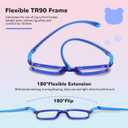 Toddler/Kids/Teens Glasses - Unbreakable TR90 Frame, 180° Flexible, Lightweight & Safe Glasses for Kids Age 2-15 (Blue)