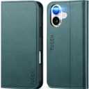 TUCCH Wallet Case for iPhone 16 5G, PU Leather Folio [RFID Blocking] [3 Card Slot], Kickstand [Shockproof TPU Interior Case] Compatible with iPhone 16 2024, Textured Teal Blue