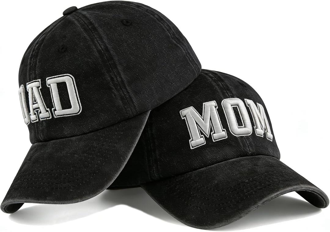 Mom and Dad Hats Mothers Fathers Day New Mom Dad Gifts Parents Couple Gift Black