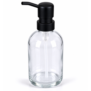 1 Pack Kitchen Soap Dispenser Set with Stainless Steel Pump, 16 oz Hand Soap and Dish Soap Dispensers for Kitchen or Bathroom with Waterproof Labels