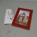Fun Memories 4x6 Enamel Picture Frame with HD-Tempered Glass, Gold Metal Edge with Easel, Vertical & Horizontal Display, Wall and Tabletop Display Family Photo Gallery (Red Enamel,1P)