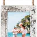 QUTREY 4x6 Picture Frames Collage, 3 Openings 4 x 6 Vertical Hanging Photo Frames Display 4 by 6 inch Pictures for Wall Decor, Distressed White