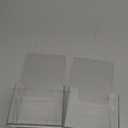 MaxGear Acrylic Brochure Holder 4 Inch, Clear Plastic Countertop Literature Holders, Trifold Flyer Display Stand for Pamphlets, Booklets, Magazines, Menus, Multi Purpose Organizer For Office, 2 Pack