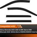 4PCS Window Rain Guards Fit for Chevy Silverado GMC Sierra 1500 20192026 2500/3500HD Crew Cab 20202026 Outside Tape-On Mount Vent Deflectors Visors Accessories(for Silverado/Sierra1500CrewCab)