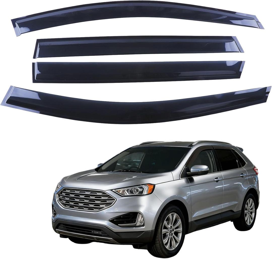 Window Visors Rain Guards Shield for 2015-2025 Ford Edge, Out-Channel Window Vent Wind Deflectors Visors Shades for 15-25 Edge (cor fumosa)
