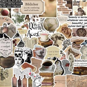 Aesthetic Dark Stickers Pack 50PCS Vintage Sticker for Water Bottles Laptop Journaling, Kechup Retro Stickers for Adults Teens Waterproof Vinyl Decals Cool Sticker