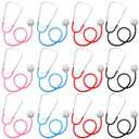 Hanaive 12 Pcs Kids Stethoscope Toys Bulk Stethoscopes for Children Girl Boy Doctor Nurse Party Halloween Costume Role Cosplay Pretend Game Accessories, 4 Colors