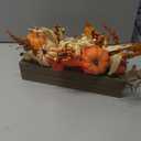 Nearly Natural 16in. Harvest Pumpkin and Berries Artificial Arrangement in Wood Vase, Orange 