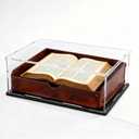 Acrylic Display Case, Clear Acrylic Display Box with Matte Base, Dustproof Collectible Showcase for Books, Stamps, Medals, Maps, Albums and Jewelries, 13x 13 x 5 inch