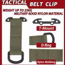 Tactical Gear Clip with D Ring Hook, T-Mount Molle Key Clip, Plastic Carabiner for Belt, Glove, and Outdoor Accessories