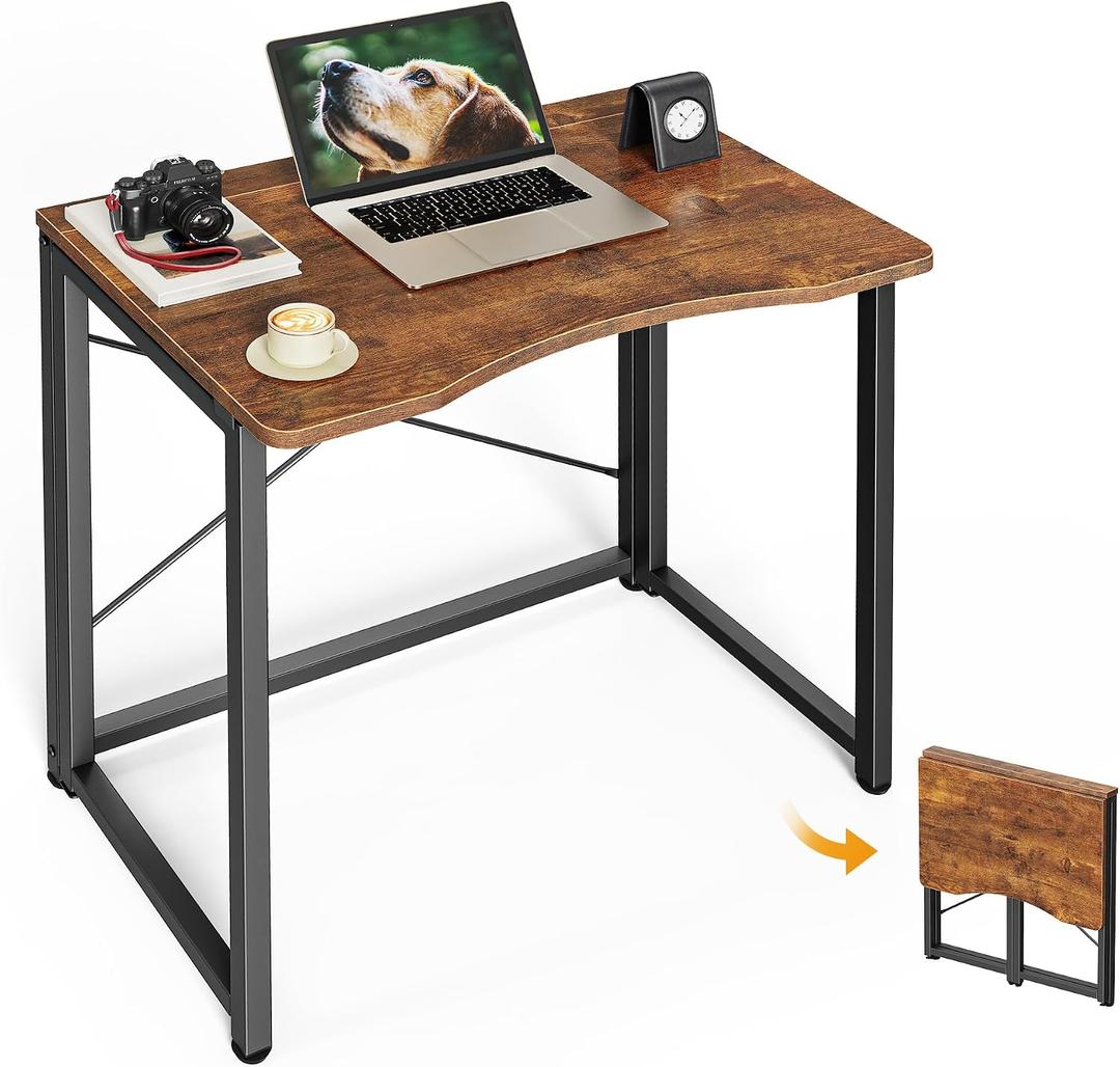 Huuger Folding Desk for Small Spaces, 23.6 Inch Foldable Computer Table, 16.5"D x 23.6"W