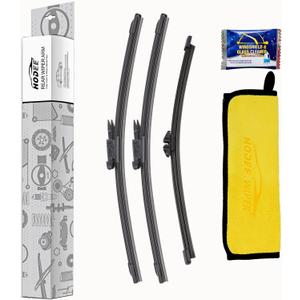 3 wipers 28"+28" +11" Front Wiper Blades Replacement for Ford Escape 2013-2019,Windshield Blade & Back Rear Window Blade & Washer Tablets Pinch Tab
