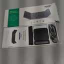 Samsers Multi-Device Foldable Bluetooth Keyboard with Touchpad, Rechargeable Dual-Mode(2.4G+BTx2) Wireless Keyboard with Holder, Portable Folding Keyboards for Android Windows iOS Mac OS - Black