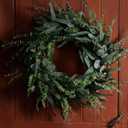 24 Inch Eucalyptus Wreath for Front Door, Large Size Artificial Greenery Willow Wreath, Spring Greenery Encalyptus Wreath for Front Door Wall Window Decor