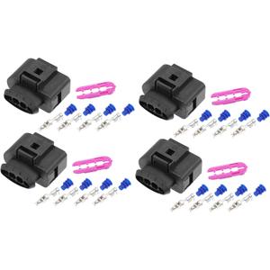 uxcell 4 Set 4 Pin No.1J0973724 Ignition Coil Coilpack Connector Adapter Plug Clip Kit Replacement for VW for Audi for Seat for Skoda