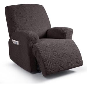 Ruaozz Recliner Sofa Covers Recliner Chair Covers Recliner Covers for Reclining Chair with Pockets Washable Furniture Protector with Elastic Bottom (1 Seater, Chocolate)