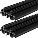 2 Pcs 36" Double Bubble Kerf Door Sweep, 1-3/4" Wide Weatherstrip Seal for Exterior Doors, Draft Stopper for Energy Saving, Windproof & Dustproof Door Bottom Seal, Black