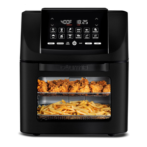 Gourmia Air Fryer Toaster Oven Combo - All-in-One 14-Quart Digital Air Fryer Toaster Oven with Rotisserie & Dehydrator – 12 Presets, Guided Cooking Prompts, 1750W, Dishwasher-Safe Accessories