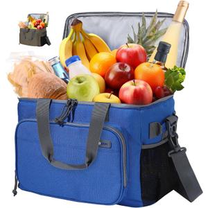 Large Cooler Bag 40-Can Capacity - Portable Soft Cooler Bags Insulated for Travel, Leakproof Collapsible Coolers for Picnic, Beach, Camping & Road Trips, Food & Drinks Travel Cooler Bag (Blue)