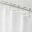 Awellife Waffle Hotel Textured White Shower Curtains for Bathroom 230 GSM Heavy Duty Fabric Liner, 72" W X 72" L Inch