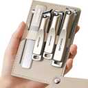 2 x NOVANO 5 pcs Nail Clippers Set Stainless Steel Nail Clippers, Ultra Sharp Sturdy Fingernail and Toenail Clipper Cutters, Slanted Blade Ingrown Toenail Clippers for Thick Toenails