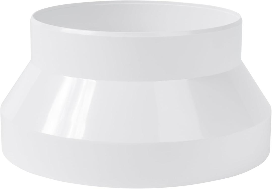 Vent Systems 4" to 5" Inch Pipe Reducer Adapter - Duct Connector Fitting for HVAC Ventilation Heating, Cooling, ABS Plastic PVC Pipe - Inline Duct Reducer - PVC Pipe Fittings - Ducting Converter