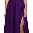 MUSHARE Women's V Neck Sleeveless Split Formal Dress Cocktail Party Prom Long Dresses, XL