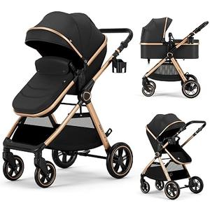 Accombe 2-in-1 Convertible Baby Stroller for Newborn to Toddler
Skin-Friendly Breathable Fabric, All-Terrain Wheels for Smooth Ride, Adjustable Canopy with UPF50+ Protection
