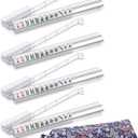 Mahjong Racks with Pushers, 4 Mah Jongg Clear Acrylic American All-in-One Tile Rack & Pusher Accessories Gifts (Transparent), 18.7 x 17.1 x 1 inches