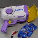 Play-Act Bubble Machine Guns, 69 Holes Bazooka Rocket Shape Bubble Gun for Kids Adults, Colored Lights Blaster Blower with Solution Outdoor, Summer Toys, Party Favors, Wedding, Easter-Purple