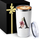 Shqiueos Initial Monogrammed Gifts for Women, 20oz Insulated Tumbler With Lid, Stainless Steel Vacuum Pink Cup, Personalized Christmas, Wedding, Birthday Gifts for Her Friends Mom Sister