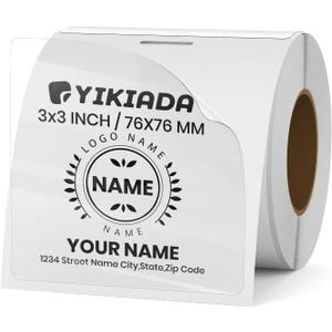Clear Thermal Labels Vinyl 3  3 Inch Self-Adhesive Rectangle Stickers Roll Waterproof Printer Direct Decals Package Seal for QR Code Envelope Office Retail Home 200 PCS