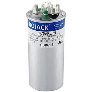 BOJACK 35+5uF 35 5 MFD ±6% 370V/440V CBB65 Dual Run Circular Start Capacitor for AC Motor Run or Fan Start or Condenser Straight