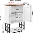 Farmhouse Medicine Cabinet - 3-Tier Wall Mounted Storage Organizer with Adjustable Shelves, Towel Bar, 5 Hooksfor Small Bathroom, Laundry Room, Over Toilet, Living Room, Bedroom (White)