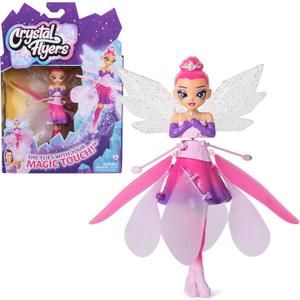 Crystal Flyers, Magical Flying Doll with Crystal Wings, Interactive Kids Toys for Ages 5 and up (Purple/Pink)