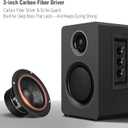 Computer Speakers for Desktop PC, Active Bookshelf Speaker with 3" Carbon Fiber Woofer and Silk Film Tweeter, Supports Bluetooth 5.3, USB-C, AUX/RCA Input for Record Player TV - Black Stereo Set