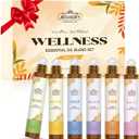 Essential Oils Roll On Set,Gifts for Mom & Wife (Calm, Relax, Breathe, Focus on, Sleep, Renew), Natural Aromatherapy Oil Blend Kit with Roller Ball for Massage, Body Skin Care, Relaxation Gift