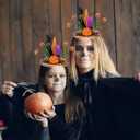 2 x Edoneery Halloween Witch Hat Headband for Women, Fancy Dress Wizard Costume Hair Accessory with Veil for Cosplay Parties