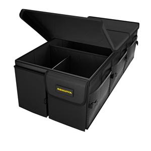 MIKKUPPA Car Trunk Organizer - 95L Collapsible Trunk Organizer with Lid, Sturdy Car Storage for SUV Auto Truck Van with Adjustable Straps and Non Slip Bottom (Black, X-Large)