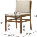 Christopher Knight Home Coston Contemporary Fabric Upholstered Dining Chairs Set of 2, Wooden Dining Room Armless Chair, Comfy Kitchen Side Chair, Wheat and Walnut, 19.75 "W x 23.25 "D x 33.0 "H