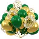 Kelfara St. Patrick's Green Gold Balloons 50Pcs 12 inch Metallic Gold Confetti Latex Balloon Kit with Ribbons for Christmas 2026 New Year Birthday, Jungle Party, Wedding Anniversary Prom Decorations